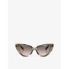 Dolce & Gabbana Womens Grey Dg4497 Cat-eye Acetate Sunglasses