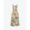 Dolce & Gabbana Multicolor Long Dress With All-over Floral Print In Cotton Woman In Mix Fiori F.bco