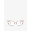 Dolce & Gabbana Womens Pink Dg3391b Cat-eye Acetate Optical Glasses In Pink