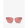 Dolce & Gabbana Dg4437 Butterfly-shape Acetate Sunglasses In Pink