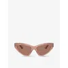 Dolce & Gabbana Logo-plaque Cat-eye Frame Sunglasses In Pink
