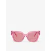 Dolce & Gabbana Dg4471 Square-frame Acetate Sunglasses In Pink