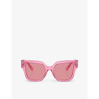 Dolce & Gabbana Dg4471 Square-frame Acetate Sunglasses In Pink
