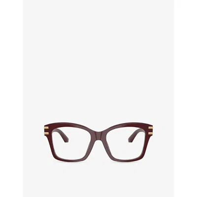 Dolce & Gabbana Womens Red Dg3419 Square-frame Acetate Optical Glasses