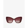 Dolce & Gabbana Dg4405 Butterfly-frame Acetate Sunglasses In Red