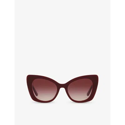 Dolce & Gabbana Dg4405 Butterfly-frame Acetate Sunglasses In Red