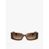 Dolce & Gabbana Womens Dg4479 Rectangle-frame Tortoiseshell Acetate Sunglasses Red In Red