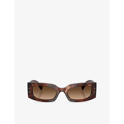 Dolce & Gabbana Womens Dg4479 Rectangle-frame Tortoiseshell Acetate Sunglasses Red