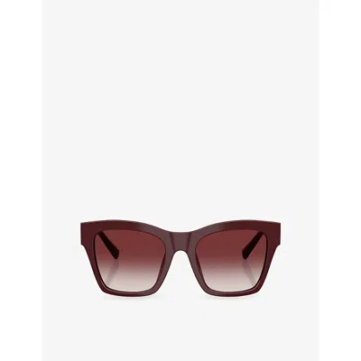 Dolce & Gabbana Womens Red Dg4512 Square-frame Acetate Sunglasses In Burgundy