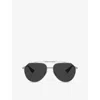 Dolce & Gabbana Womens Dg2302 Aviator-frame Metal Sunglasses Silver In Silver