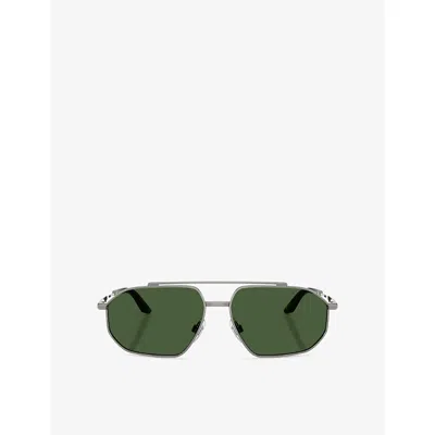 Dolce & Gabbana G2328 Aviator-frame Metal Sunglasses In Silver