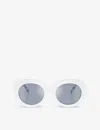 Dolce & Gabbana Dg4448 Oval-frame Acetate Sunglasses In White