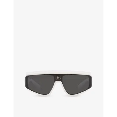Dolce & Gabbana Dg6177 Rectangle-frame Nylon Sunglasses In White
