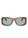 Dolce & Gabbana Wood-grain Effect Sunglasses In Brown