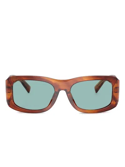 Dolce & Gabbana Wood-grain Effect Sunglasses In Brown