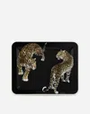 Dolce & Gabbana Medium Leopard-print Wood Tray In Multicolor