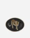 Dolce & Gabbana Leopard-print Wooden Tray In Multicolor