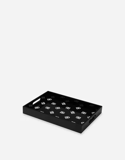 Dolce & Gabbana Wooden Tray In Multicolor