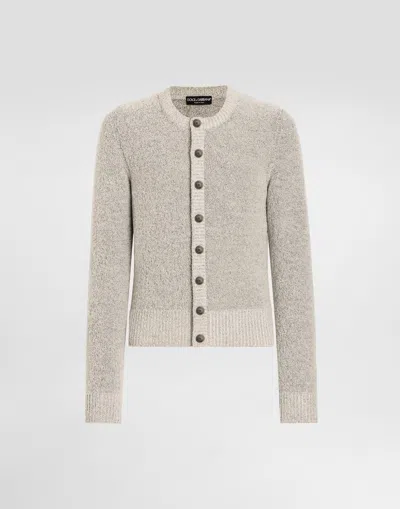 Dolce & Gabbana Wool And Cashmere Cardigan With Buttons In Neutral