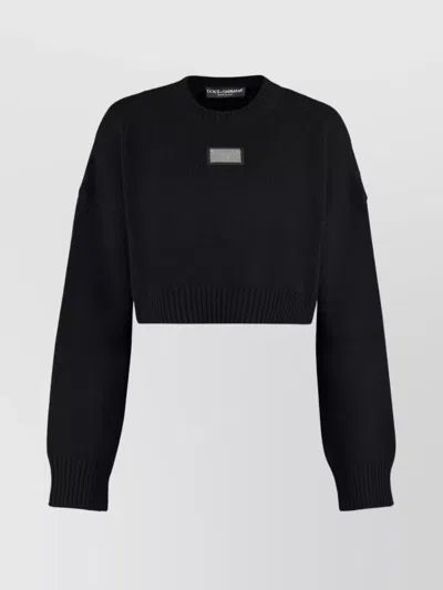 Dolce & Gabbana Wool And Cashmere Cropped Pullover In Black