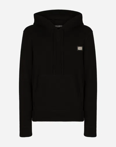 DOLCE & GABBANA WOOL AND CASHMERE HOODED SWEATER