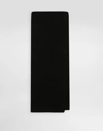 Dolce & Gabbana Wool And Cashmere Knitted Scarf In Black
