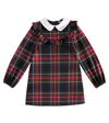 Dolce & Gabbana Check-tartan Tartan-print Long-sleeve Wool-blend Dress 4-10 Y In Multicoloured