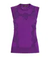 Dolce & Gabbana Wool Lace-inlay Tank Top In Purple
