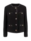 Dolce & Gabbana Black Crop Jacket With Front Pockets In Black