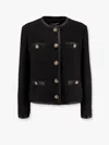 Dolce & Gabbana Jeweled Button Boucle Jacket In Black