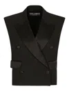 Dolce & Gabbana Tuxedo Gilet With Satin Peak Lapels In Black