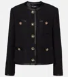 Dolce & Gabbana Black Crop Jacket With Front Pockets In Virgin Wool Blend Woman In Nero