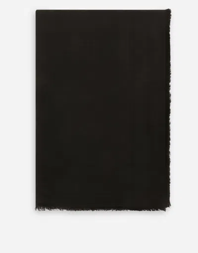 Dolce & Gabbana Wool And Silk Jacquard Square Scarf (140 X 140) In Black