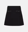 Dolce & Gabbana A-line Wool Crepe Miniskirt In Black