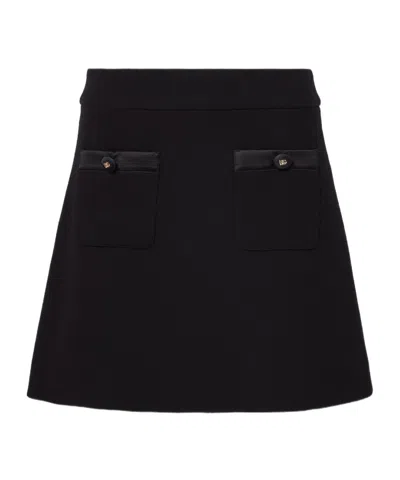 Dolce & Gabbana Wool And Silk Miniskirt In Black
