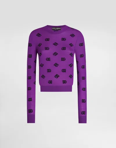 Dolce & Gabbana Wool And Silk Pullover In Purple