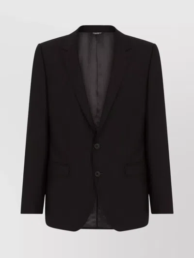 Dolce & Gabbana Wool And Silk Suit With Hidden Pocket In Blue