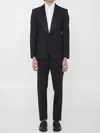 Dolce & Gabbana Martini Stretch Wool Slim Fit Suit With Flap Pockets In Black