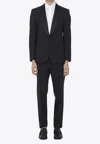 Dolce & Gabbana Martini Stretch Wool Slim Fit Suit With Flap Pockets In Black