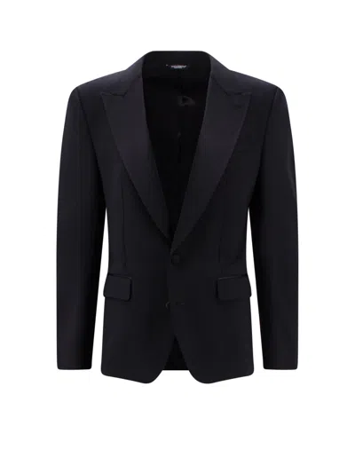 Dolce & Gabbana Wool And Silk Tuxedo Jacket In Black
