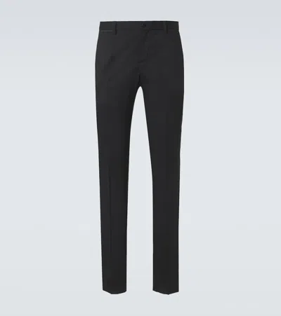 Dolce & Gabbana Wool And Silk-blend Tuxedo Pants In Black