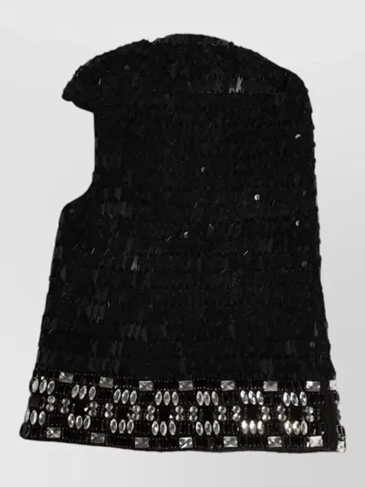 Dolce & Gabbana Hat9930 Crystal-embellished Wool Balaclava Hat In Black