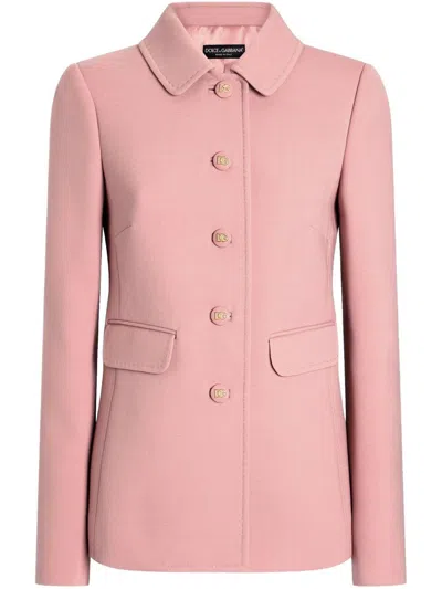 Dolce & Gabbana Wool Blazer In Pink
