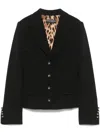Dolce & Gabbana Wool Crepe Blazer Fitted Silhouette Epaulettes In Black