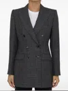 Dolce & Gabbana Anthracite Grey Tweed Double-breasted Jacket In Grey