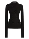 Dolce & Gabbana Double-breasted Jacket In Wool Cloth In Black