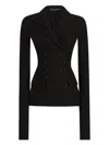 Dolce & Gabbana Double-breasted Jacket In Wool Cloth In Black