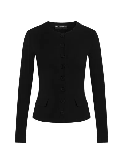 Dolce & Gabbana Wool Blazer Jacket In Black