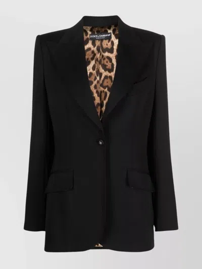 Dolce & Gabbana Brown Wool Blazer In Multicolor