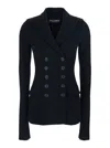 Dolce & Gabbana Tailored Wool Double-breasted Jacket In Black